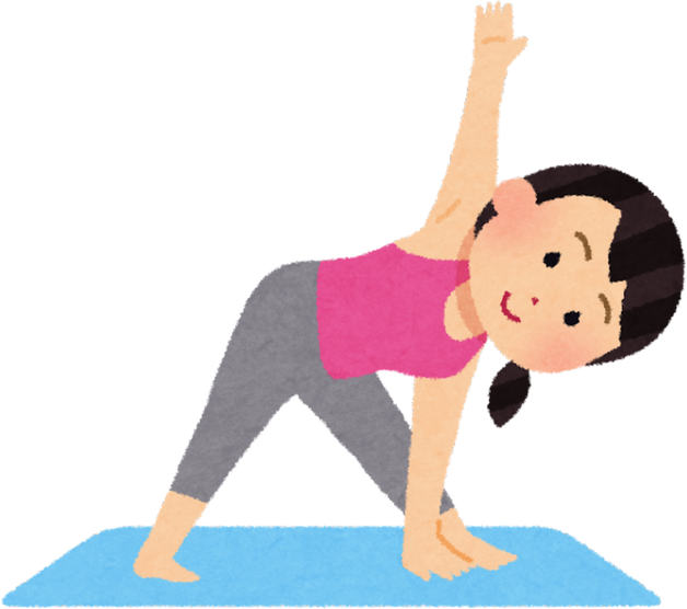 Illustration of a Woman in Triangle Yoga Pose